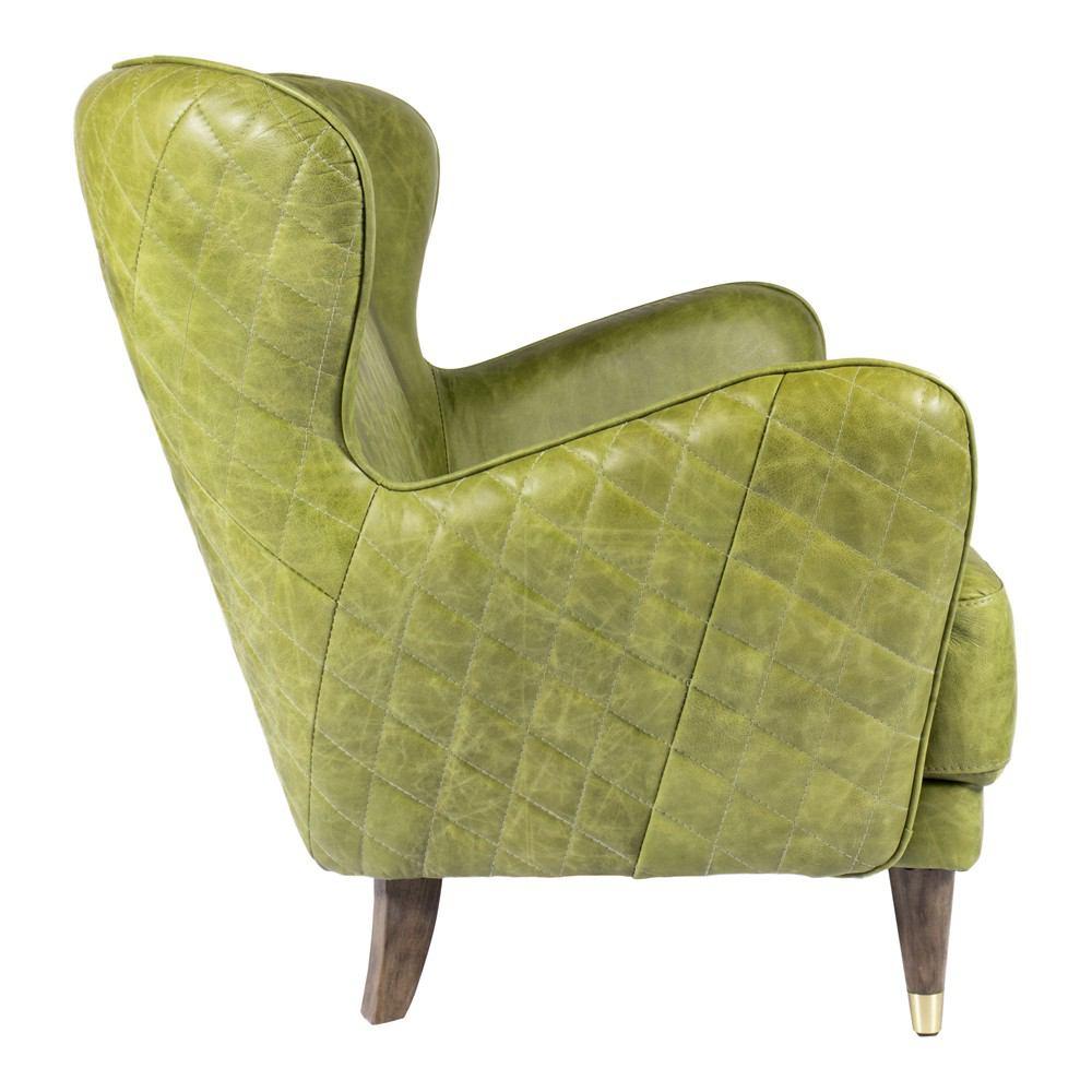 Moe's Home Collection Keaton Leather Loveseat Emerald