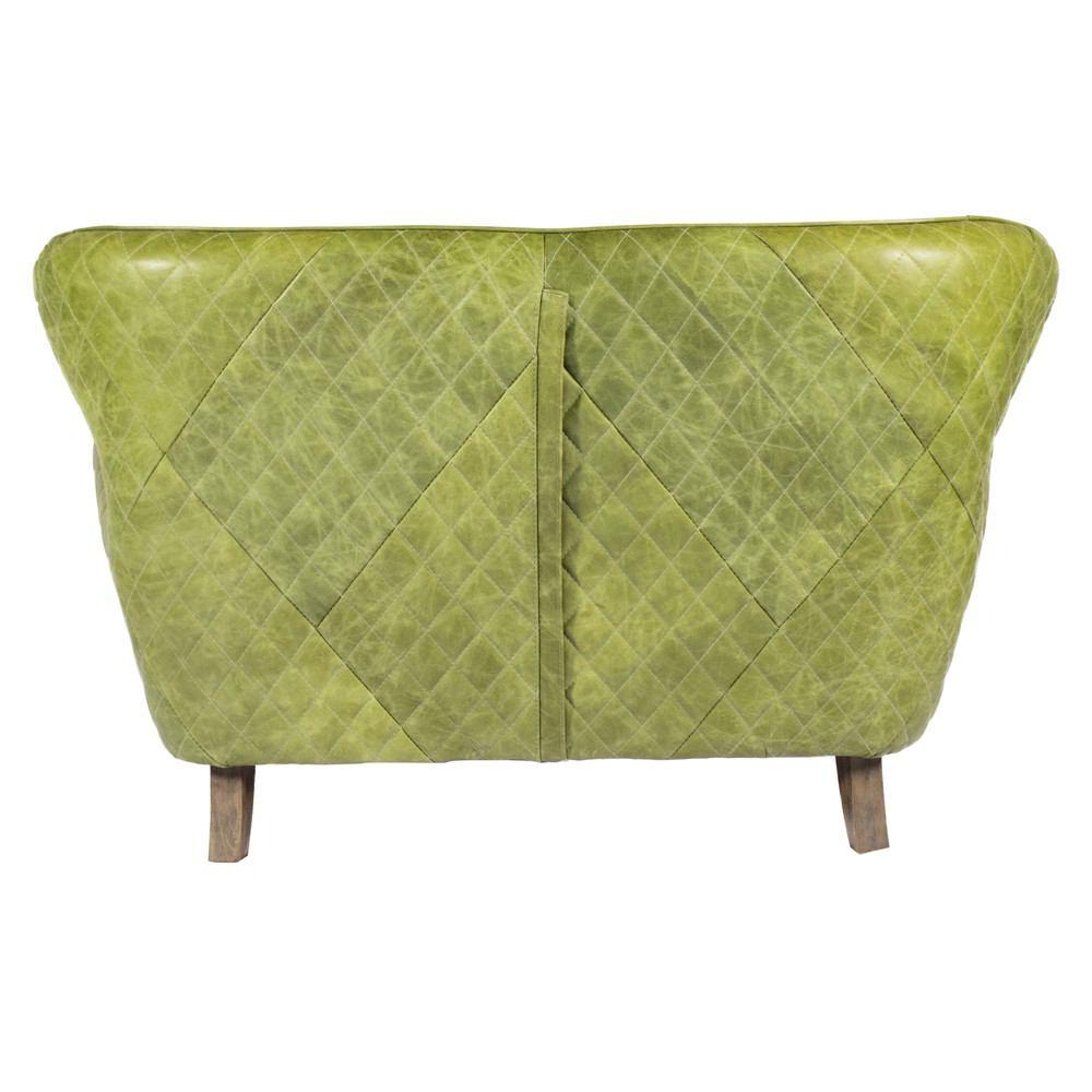 Moe's Home Collection Keaton Leather Loveseat Emerald