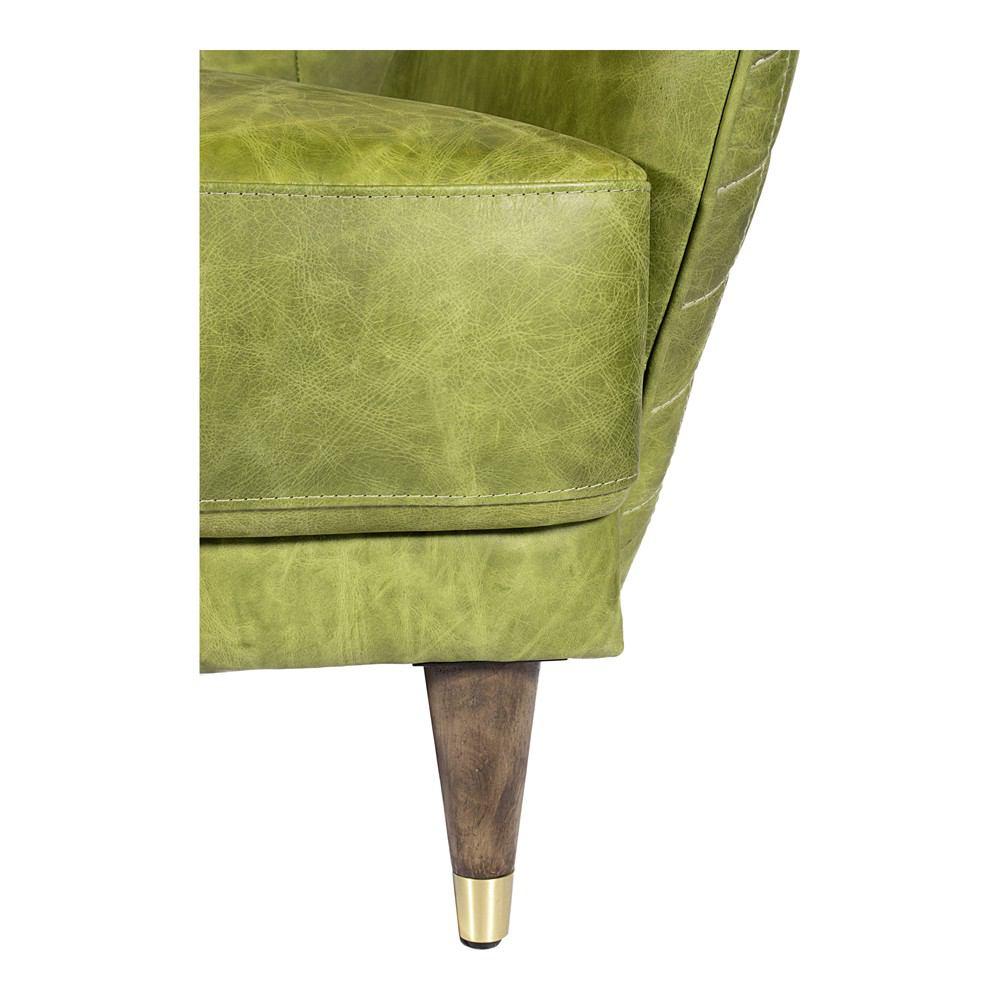 Moe's Home Collection Keaton Leather Loveseat Emerald