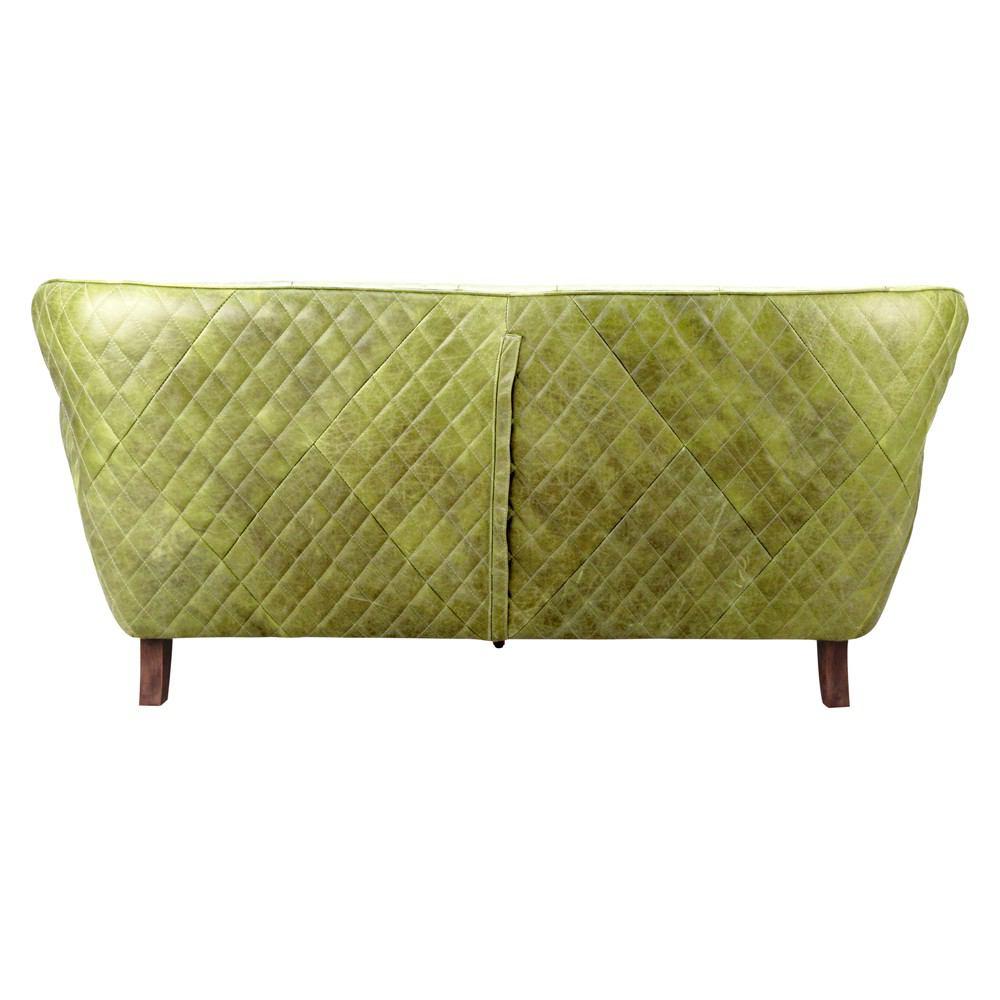Moe's Home Collection Keaton Leather Sofa Emerald