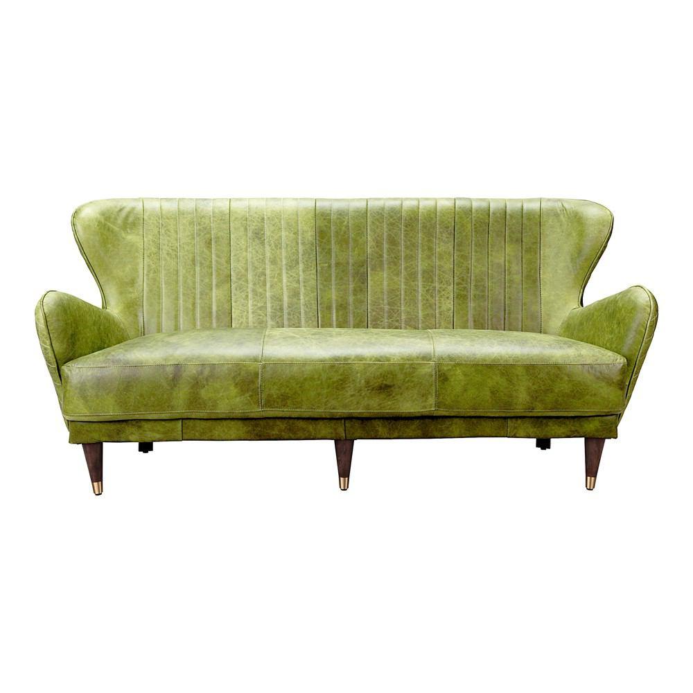 Moe's Home Collection Keaton Leather Sofa Emerald