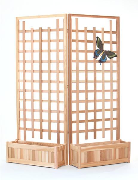 All Things Cedar 4pc. Planter Set w/ Trellis Screen