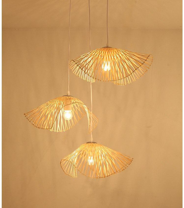 Teahouse Courtyard Classical Chandelier Handmade Bamboo Straight Line Lamps