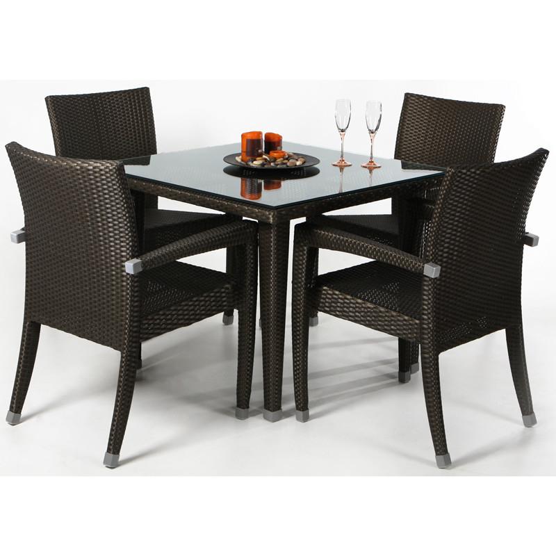 All Things Cedar Rattan - 5pc Patio Table Set