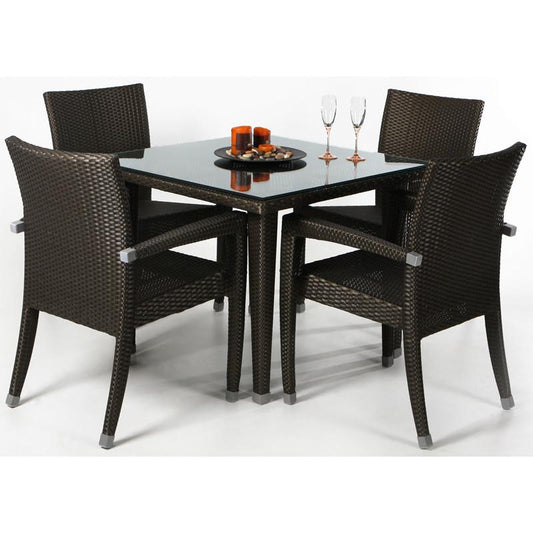 All Things Cedar Rattan - 5pc Patio Table Set