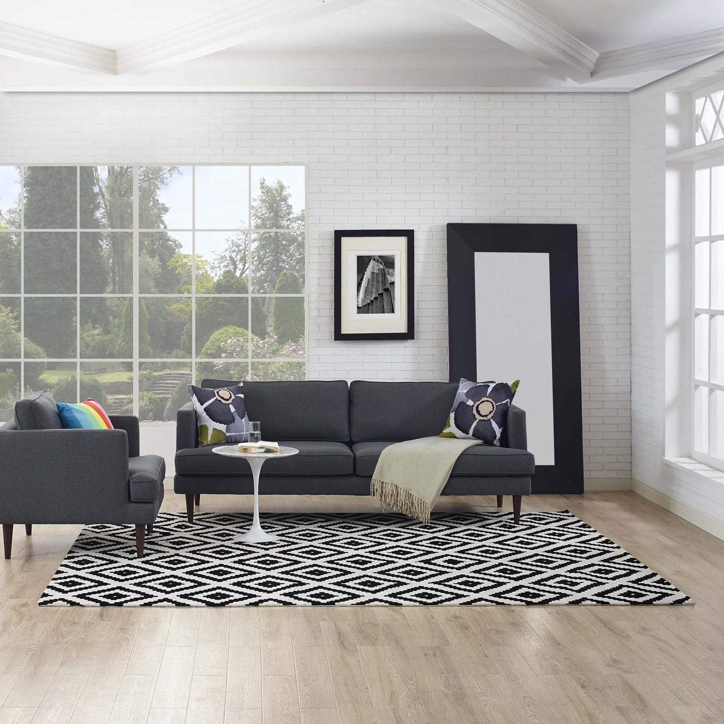 Modway Alika Abstract Diamond Trellis Area 5*8/8*10 Area Rug
