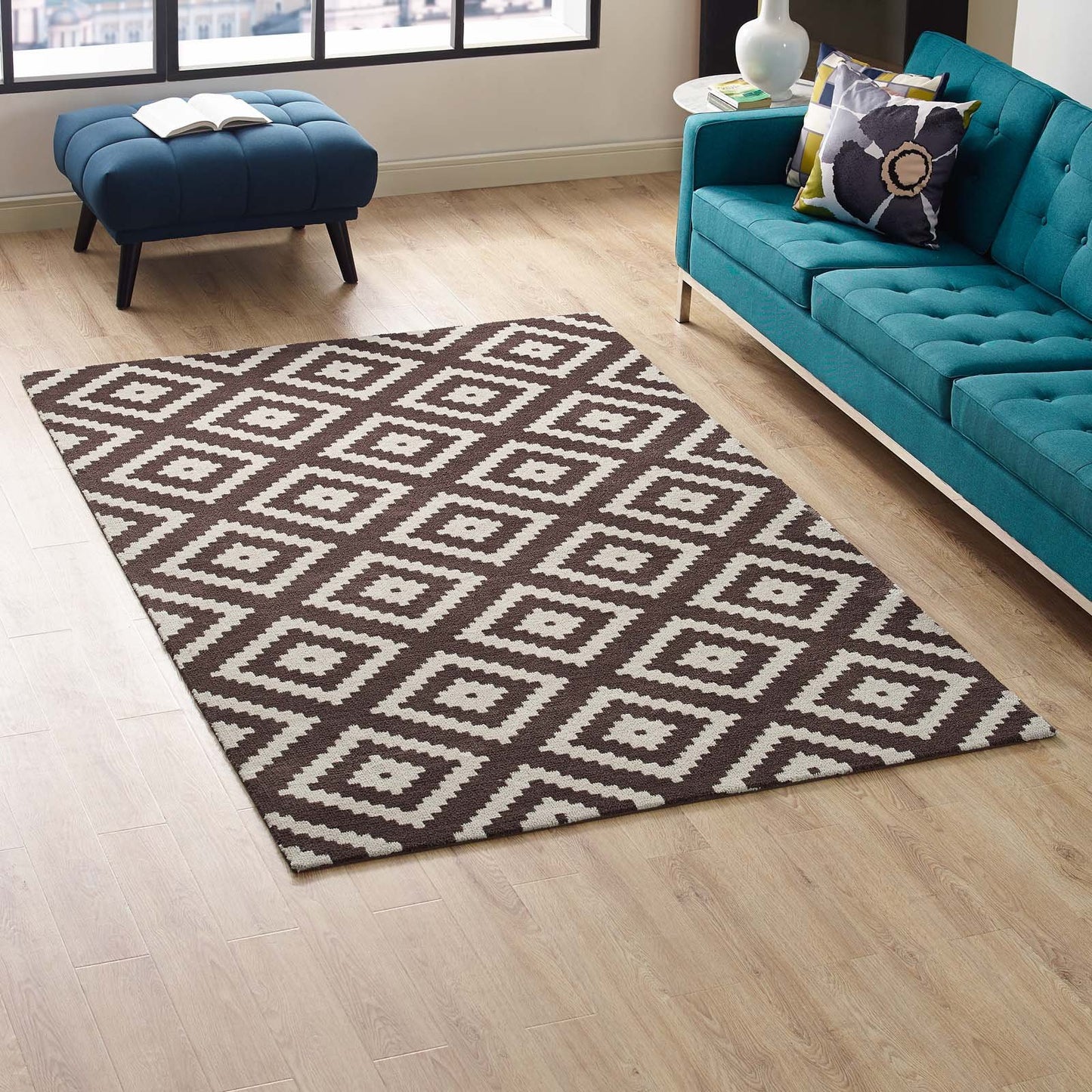 Modway Alika Abstract Diamond Trellis Area Rug