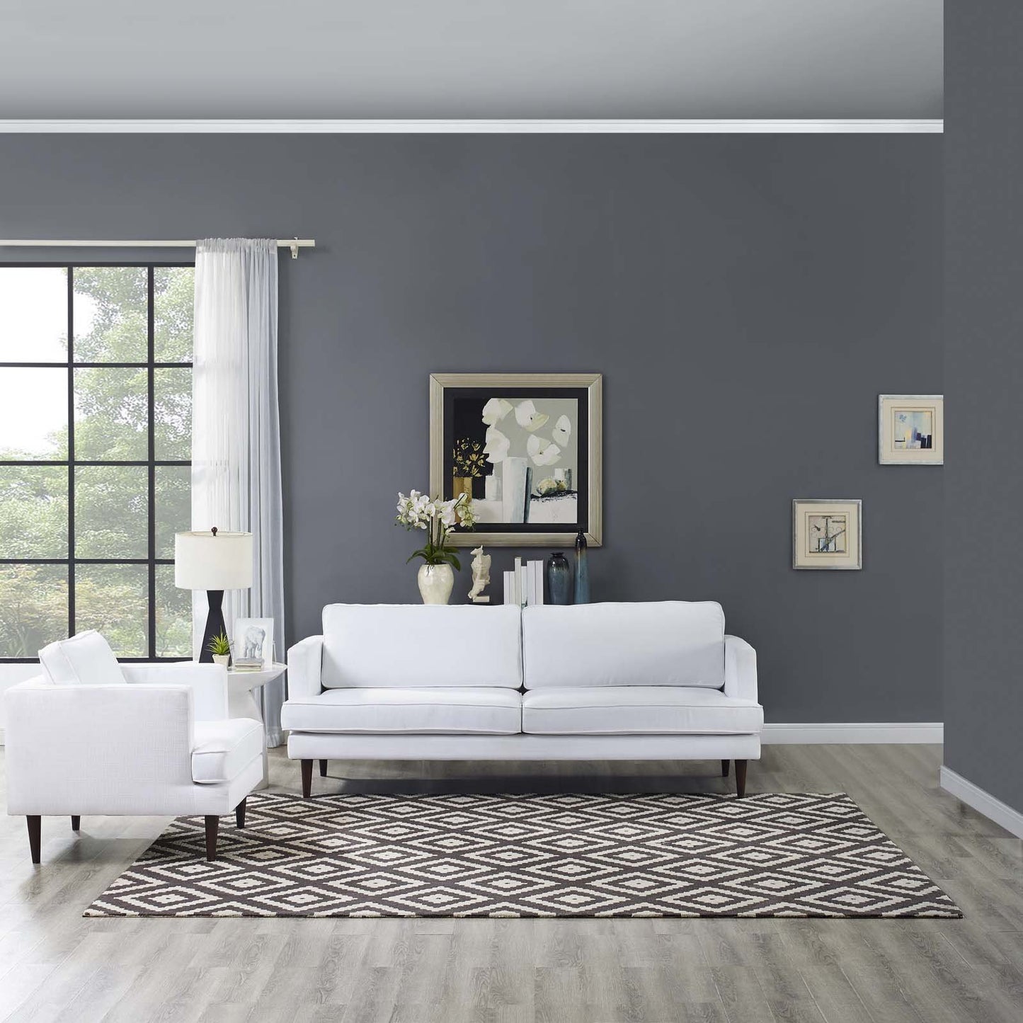 Modway Alika Abstract Diamond Trellis Area Rug