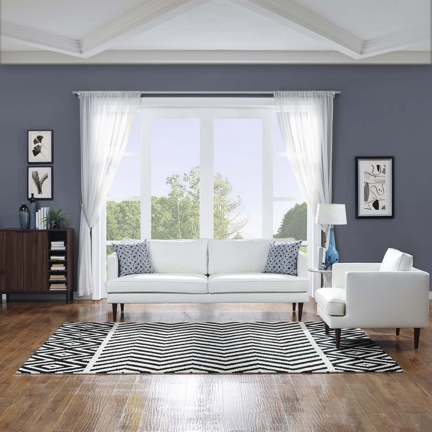 Modway Ailani Geometric Chevron / Diamond Area Rug