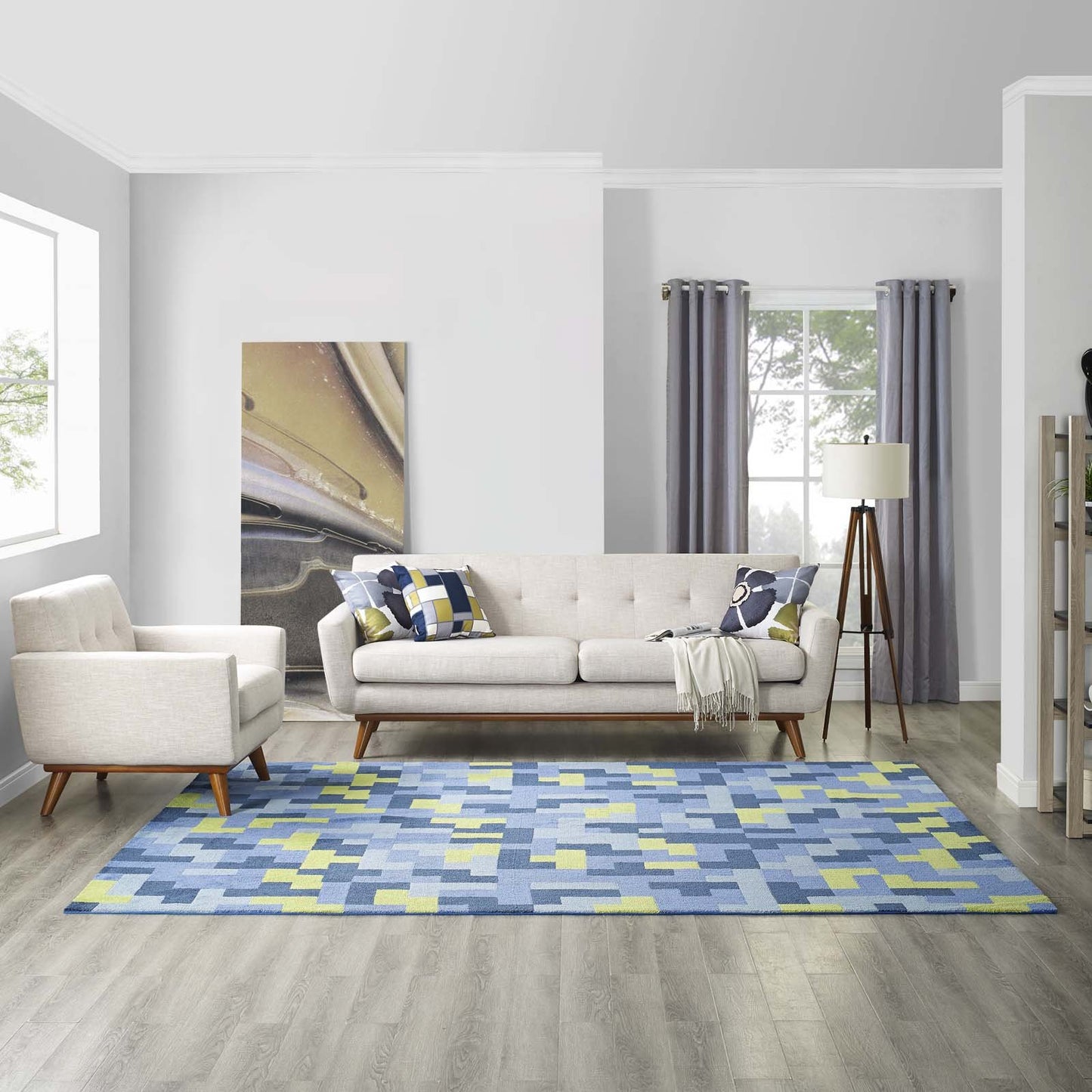 Modway Andela Interlocking Block Mosaic Area Rug