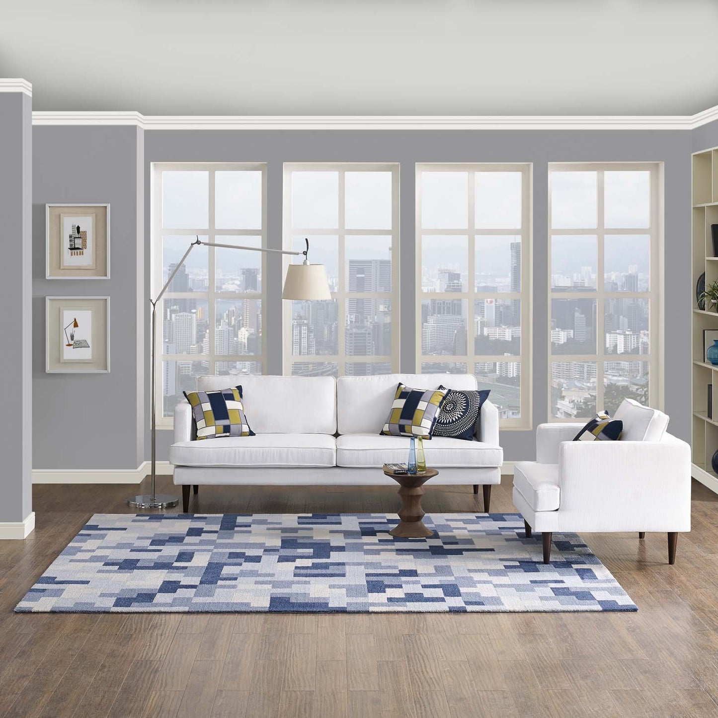 Modway Andela Interlocking Block Mosaic Area Rug