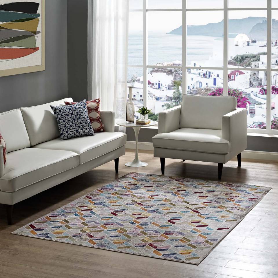 Modway Laleh Geometric Mosaic 4x6 Area Rug | Rugs | Modishstore