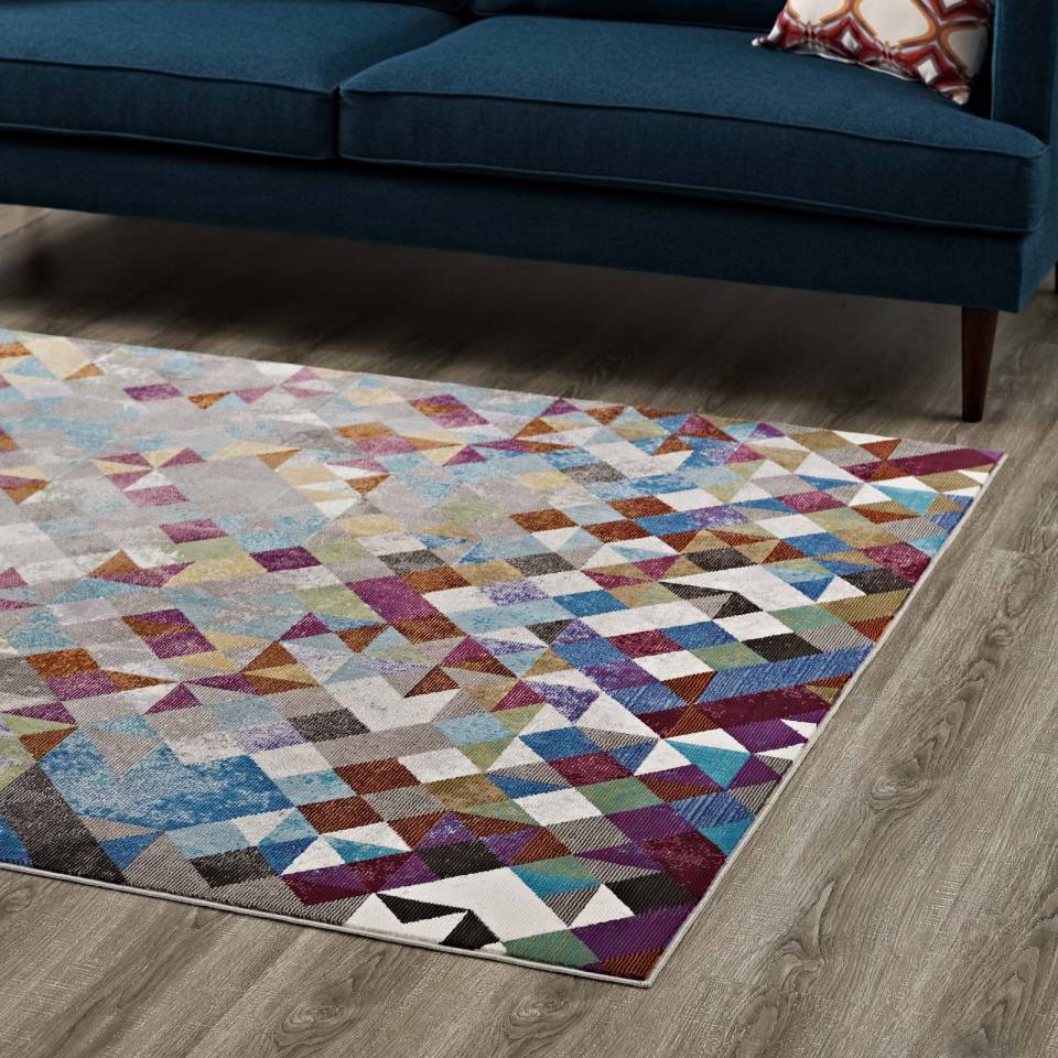 Modway Lavendula Triangle Mosaic 8x10 Area Rug | Rugs | Modishstore-6