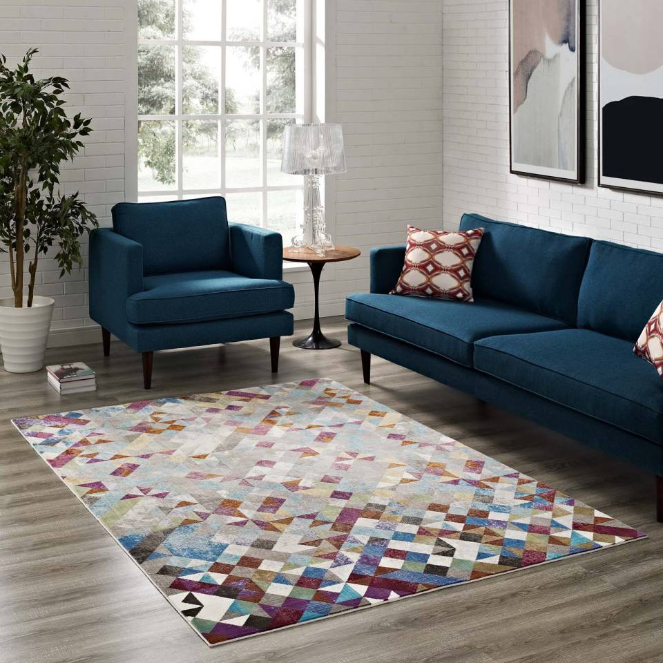 Modway Lavendula Triangle Mosaic 8x10 Area Rug | Rugs | Modishstore