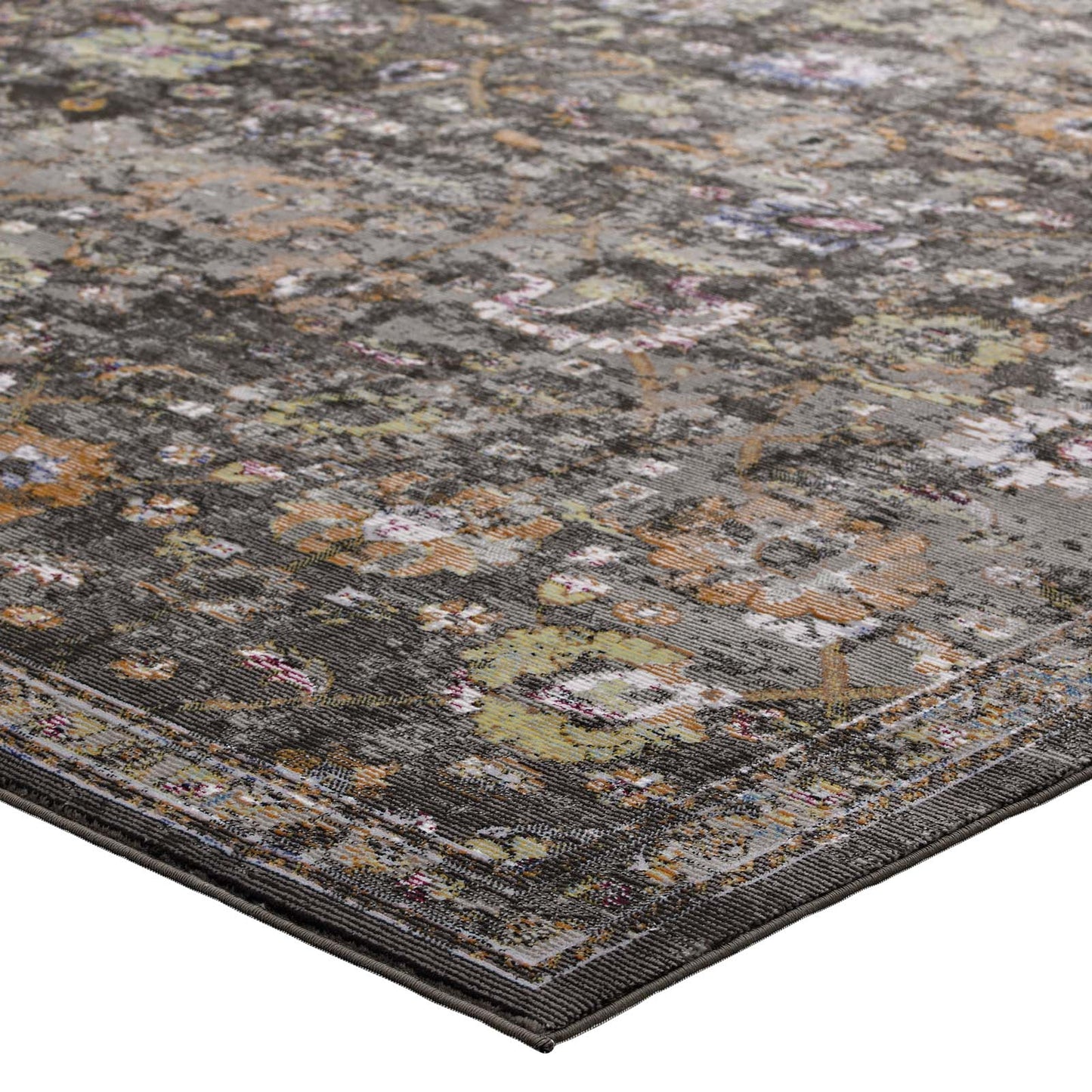 Modway Minu Distressed Floral Lattice 4x6 Area Rug | Rugs | Modishstore-3