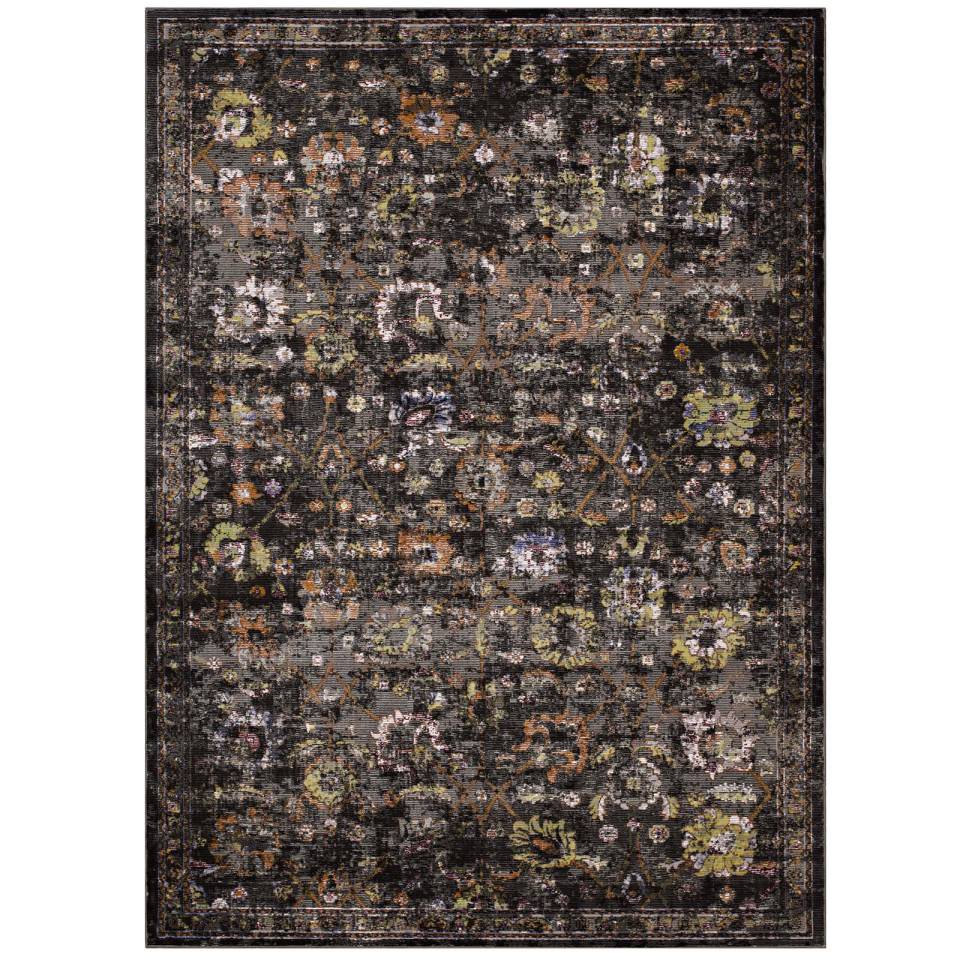 Modway Minu Distressed Floral Lattice 8x10 Area Rug |  | Modishstore-2