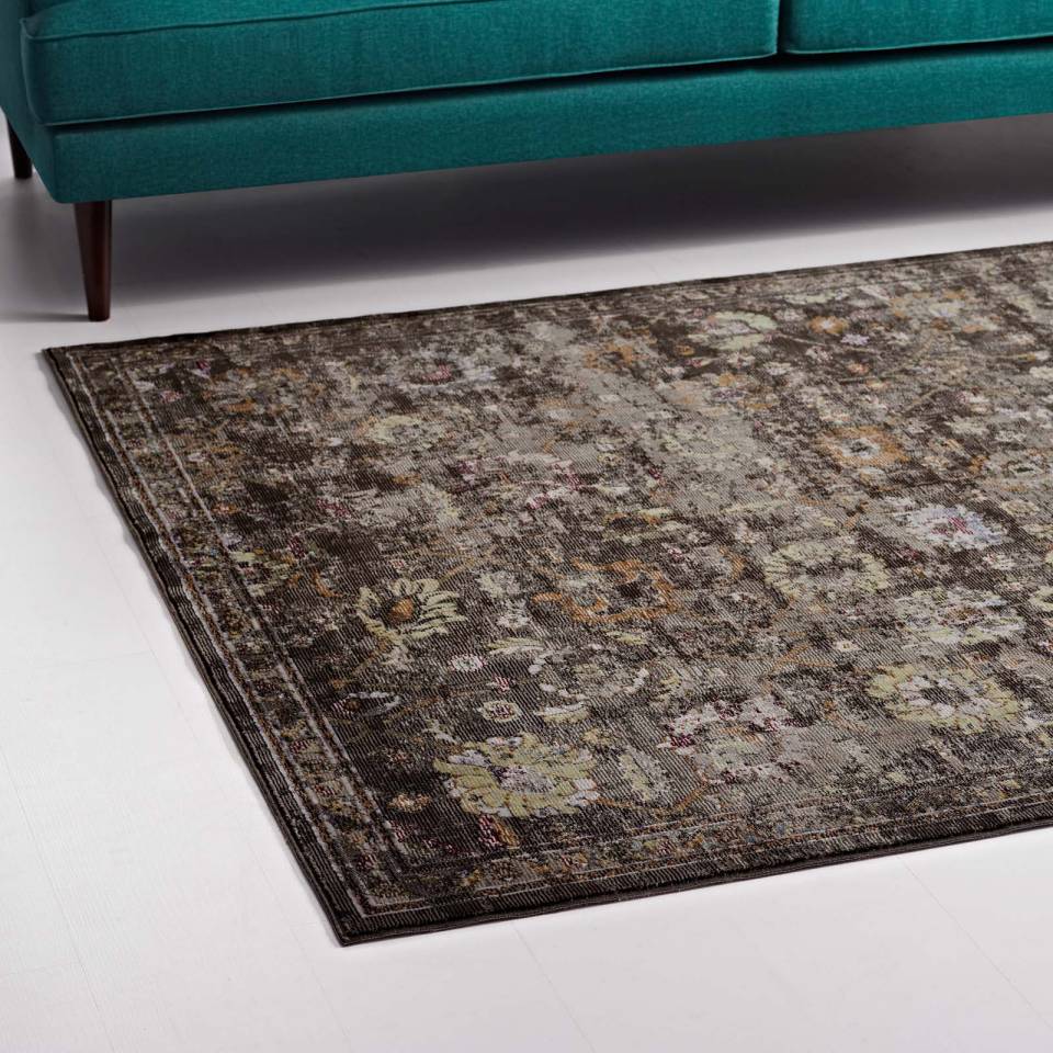 Modway Minu Distressed Floral Lattice 8x10 Area Rug |  | Modishstore-6