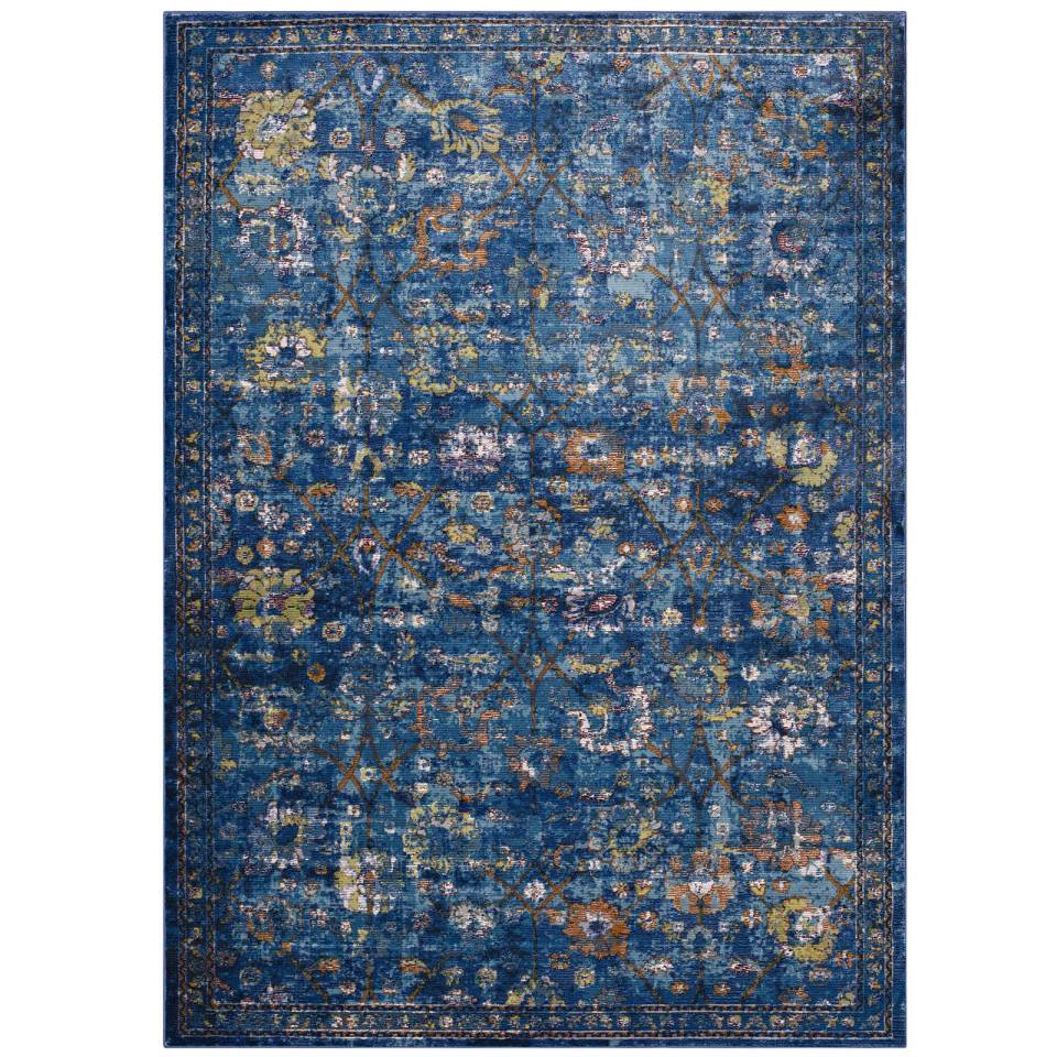 Modway Minu Distressed Floral Lattice 8x10 Area Rug |  | Modishstore-10