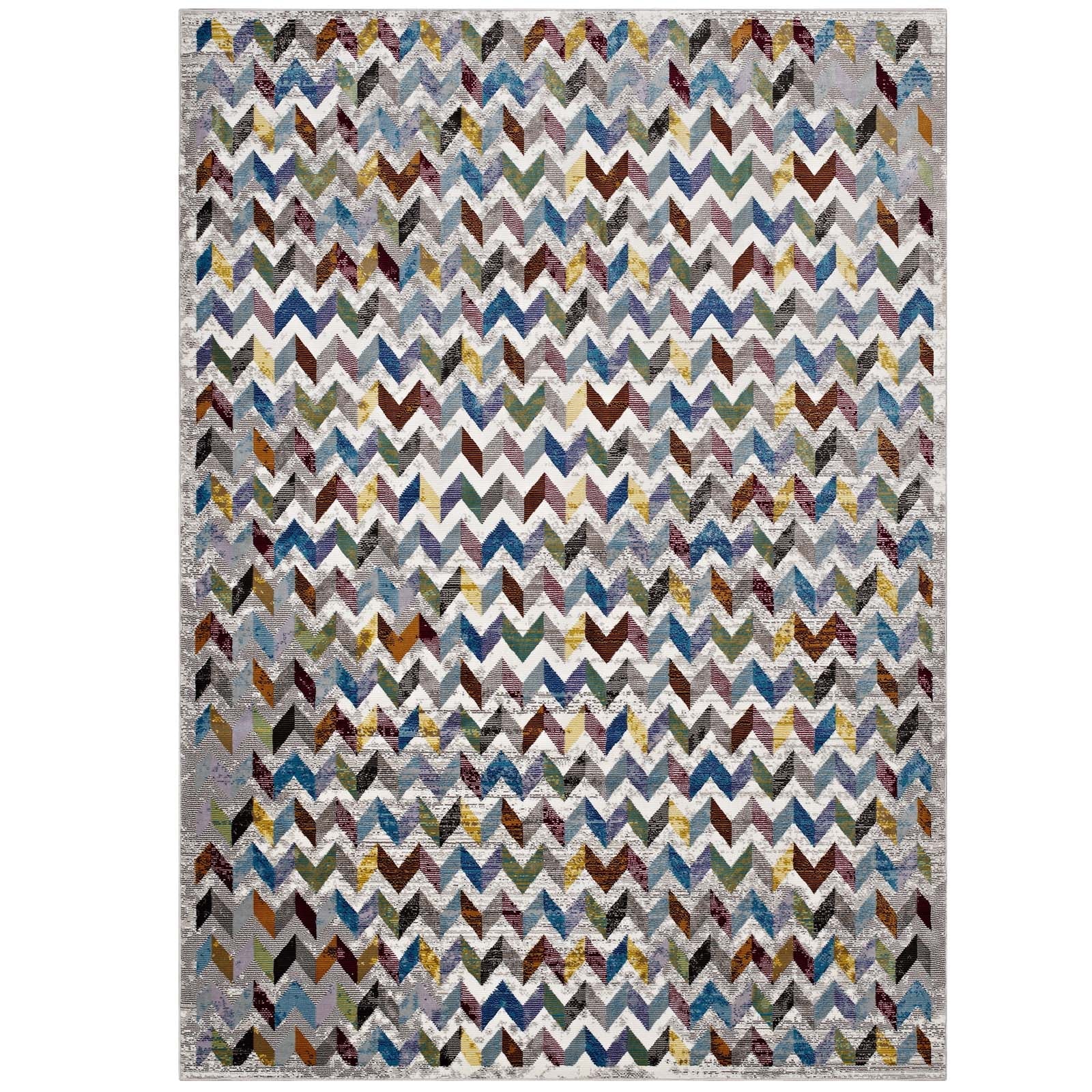 Modway Gemma Chevron Mosaic 4x6 Area Rug | Rugs