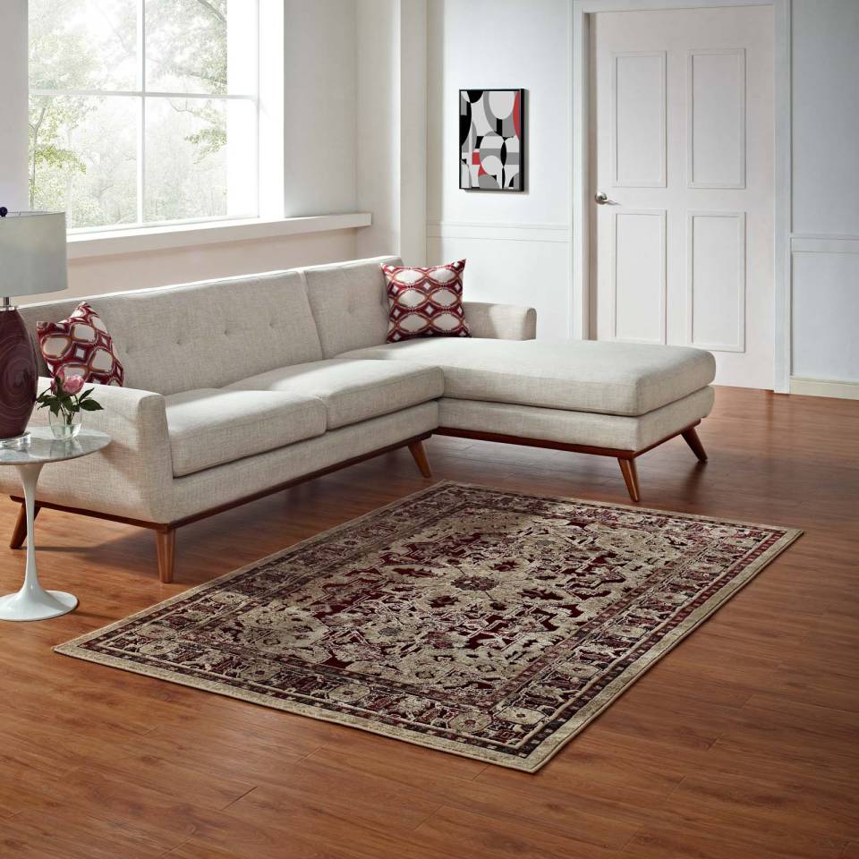 Modway Grania Ornate Vintage Floral Turkish 8x10 Area Rug | Rugs