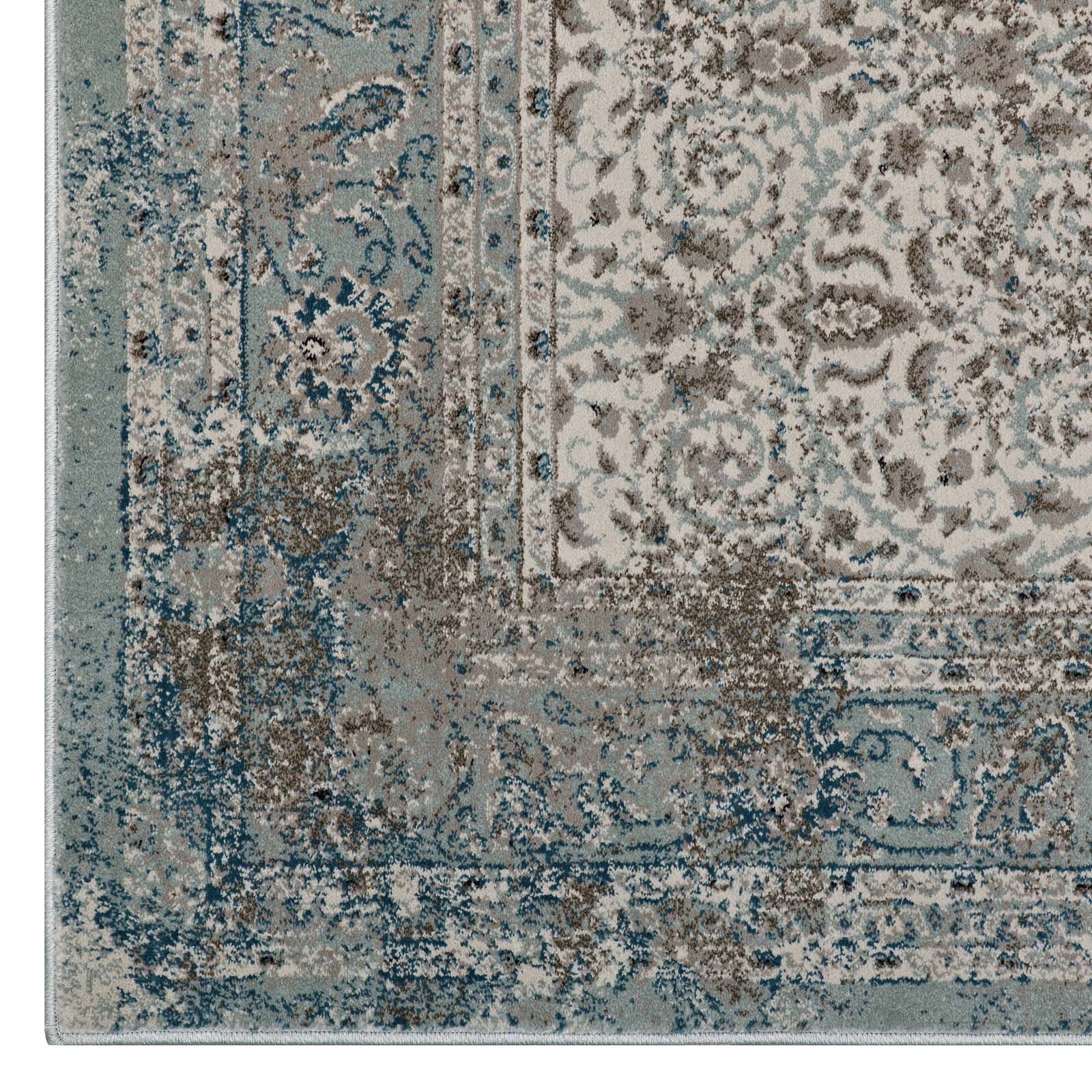 Modway Dilys Distressed Vintage Floral Lattice 5x8 Area Rug | Rugs | 
