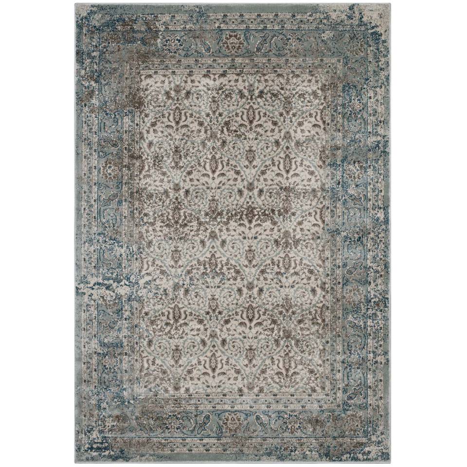 Modway Dilys Distressed Vintage Floral Lattice 8x10 Area Rug | Rugs | 
