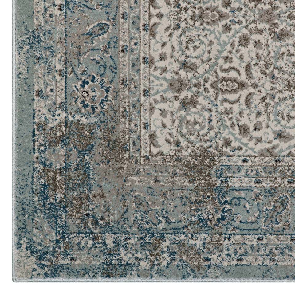Modway Dilys Distressed Vintage Floral Lattice 8x10 Area Rug | Rugs | 