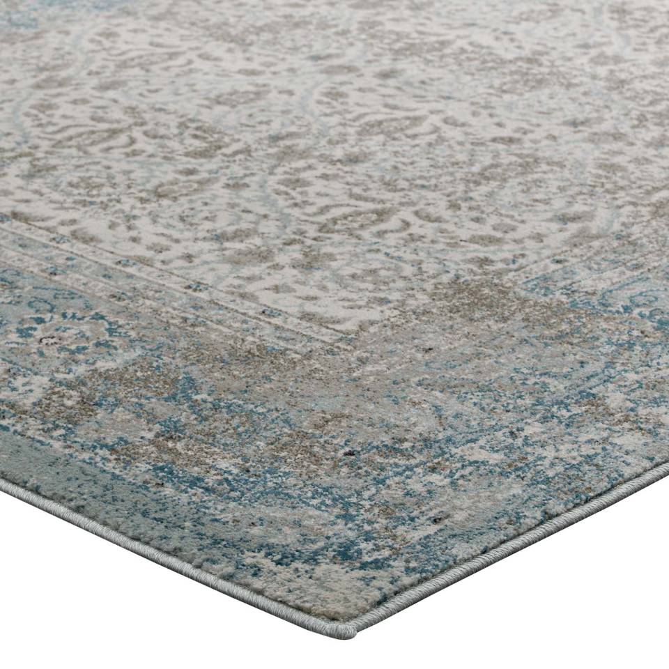 Modway Dilys Distressed Vintage Floral Lattice 8x10 Area Rug | Rugs | 