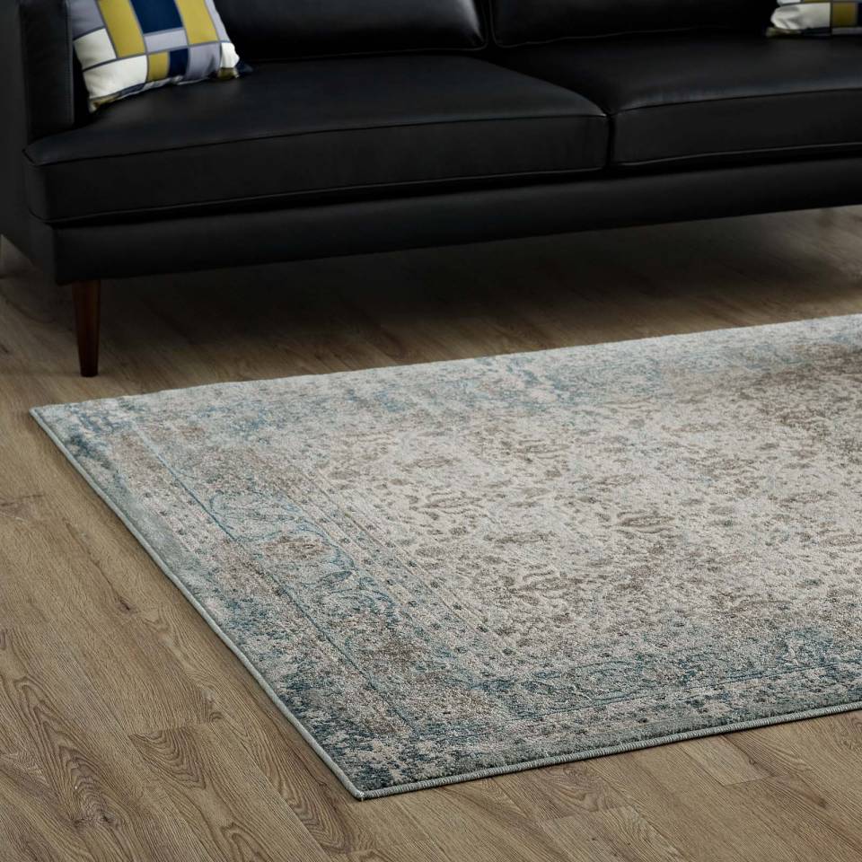 Modway Dilys Distressed Vintage Floral Lattice 8x10 Area Rug | Rugs | 