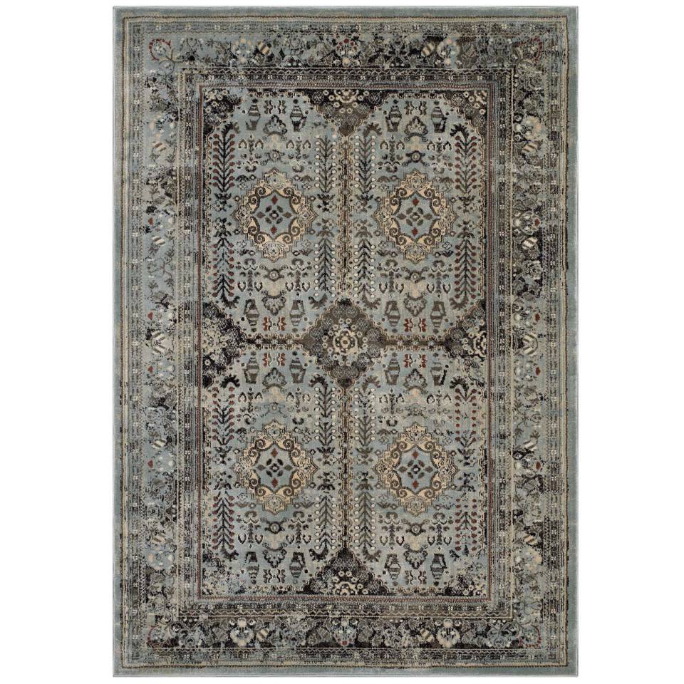 Modway Enye Distressed Vintage Floral Lattice 8x10 Area Rug | Rugs | 