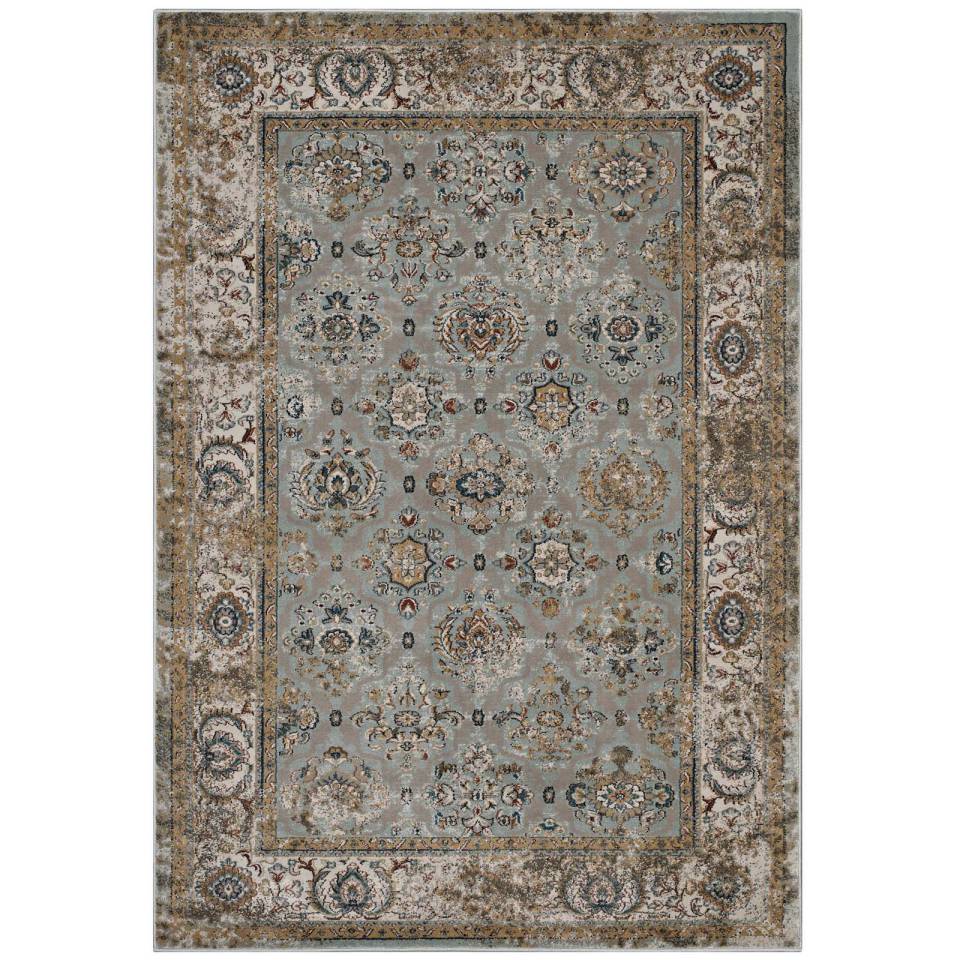 Modway Hisa Distressed Vintage Floral Lattice 5x8 Area Rug | Rugs | 