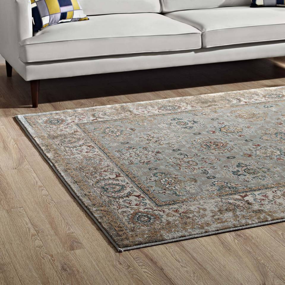 Modway Hisa Distressed Vintage Floral Lattice 5x8 Area Rug | Rugs | 