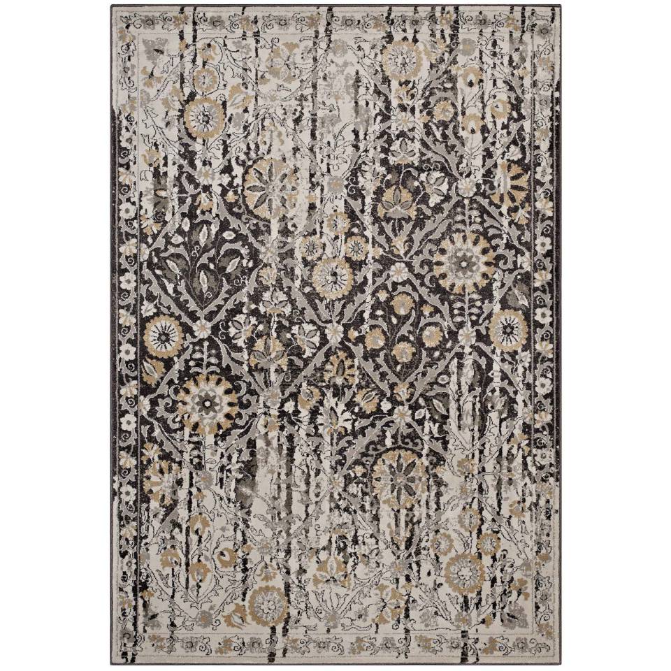 Modway Ganesa Distressed Diamond Floral
Lattice 8x10 Area Rug | Rugs | 