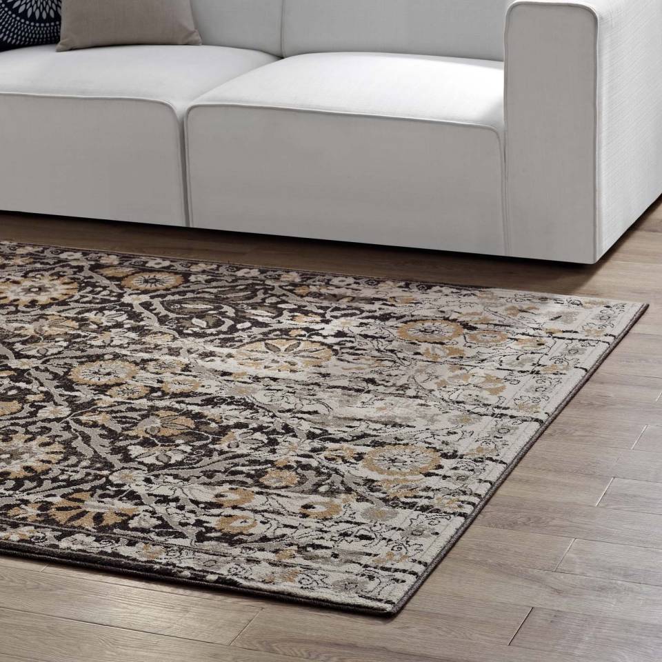 Modway Ganesa Distressed Diamond Floral
Lattice 8x10 Area Rug | Rugs | 