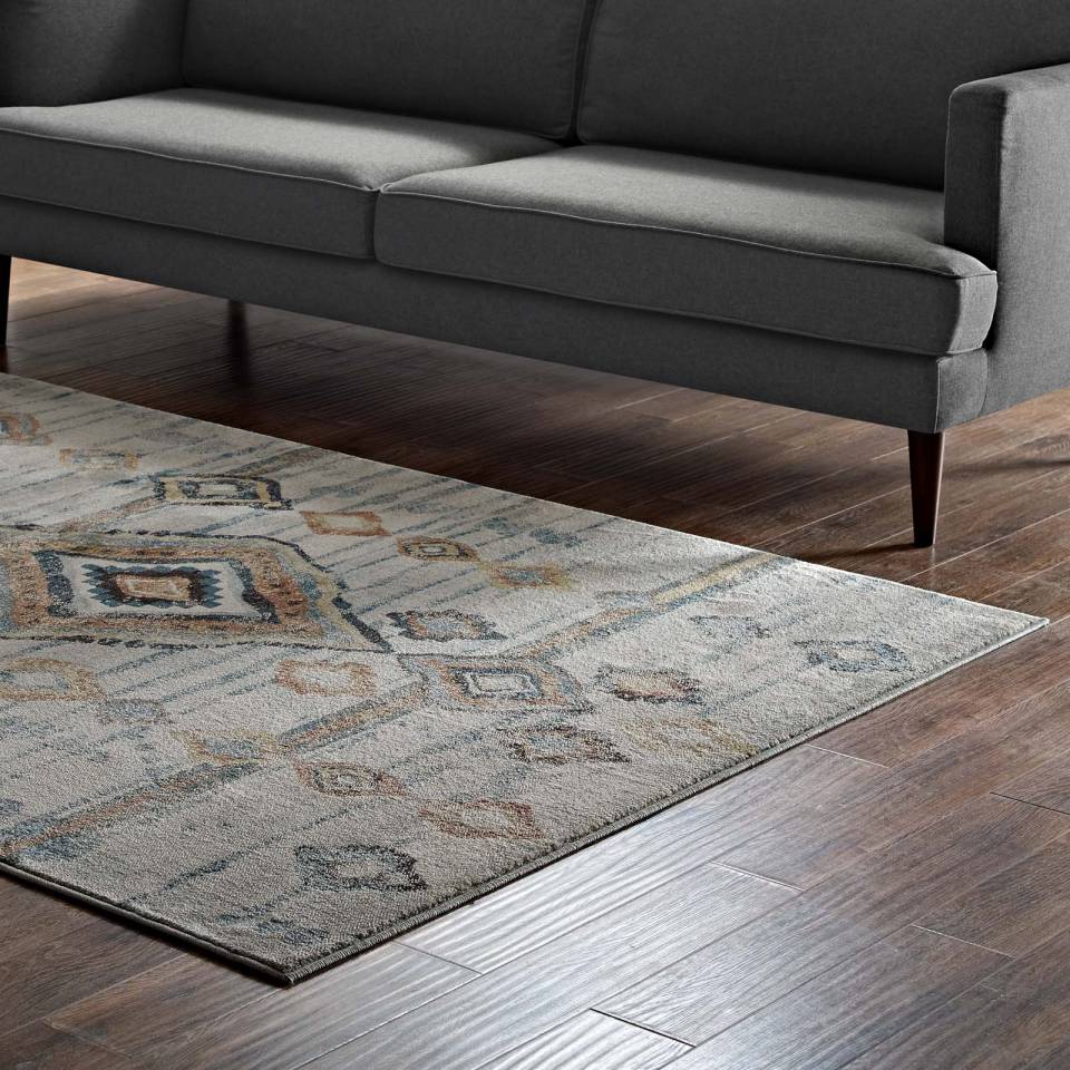 Modway Jenica Distressed Moroccan Tribal Abstract Diamond 8x10 Area Rug | Rugs | 
