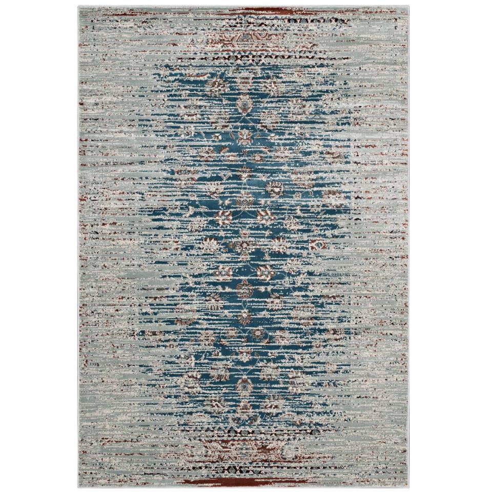 Modway Hesper  Distressed Contemporary Floral Lattice 8x10 Area Rug | Rugs | 