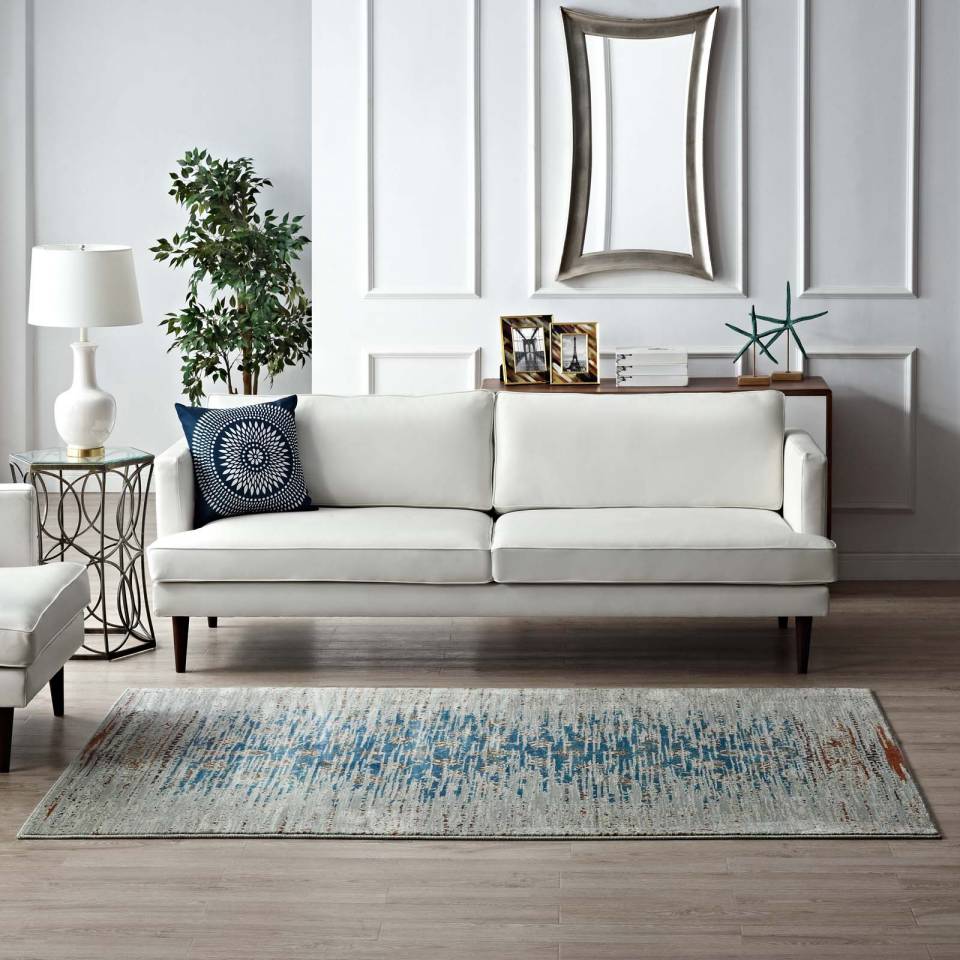 Modway Hesper  Distressed Contemporary Floral Lattice 8x10 Area Rug | Rugs | 
