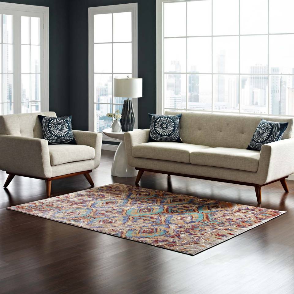 Modway Centehua Distressed Southwestern Aztec 8x10 Area Rug | Rugs