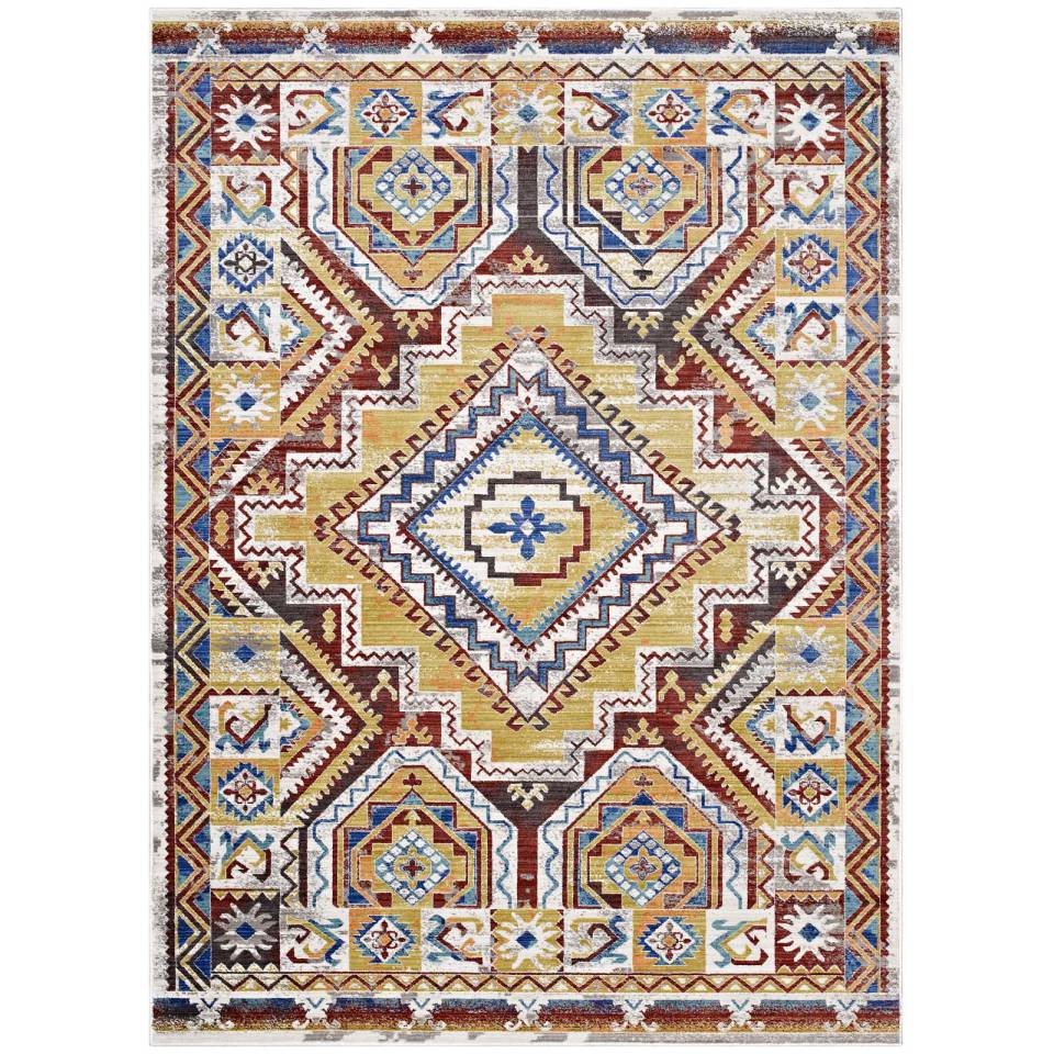 Modway Florita Distressed Southwestern Aztec 8x10 Area Rug | Rugs | 