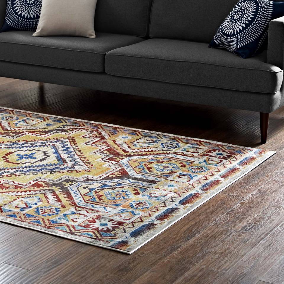 Modway Florita Distressed Southwestern Aztec 8x10 Area Rug | Rugs | 