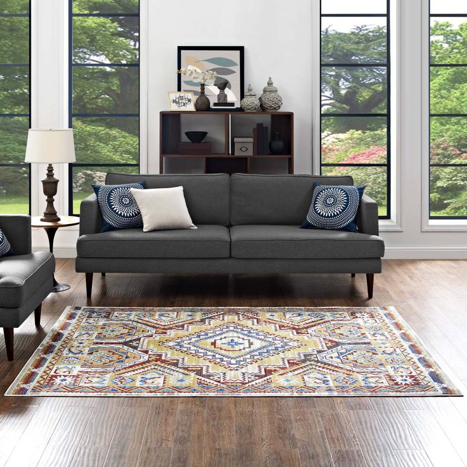 Modway Florita Distressed Southwestern Aztec 8x10 Area Rug | Rugs | 