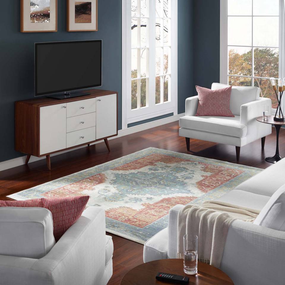 Modway Citlali Distressed Southwestern Aztec 8x10 Area Rug | Rugs | 