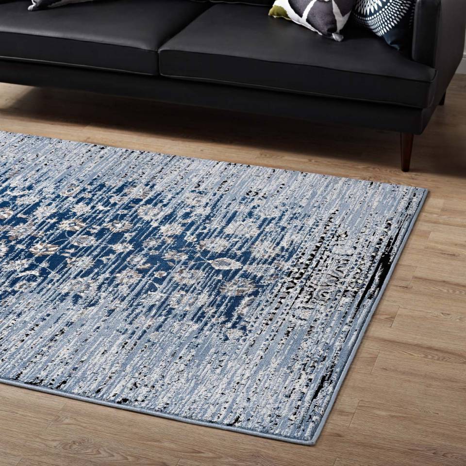 Modway Chiara Distressed Floral Lattice Contemporary 8x10 Area Rug | Rugs | 