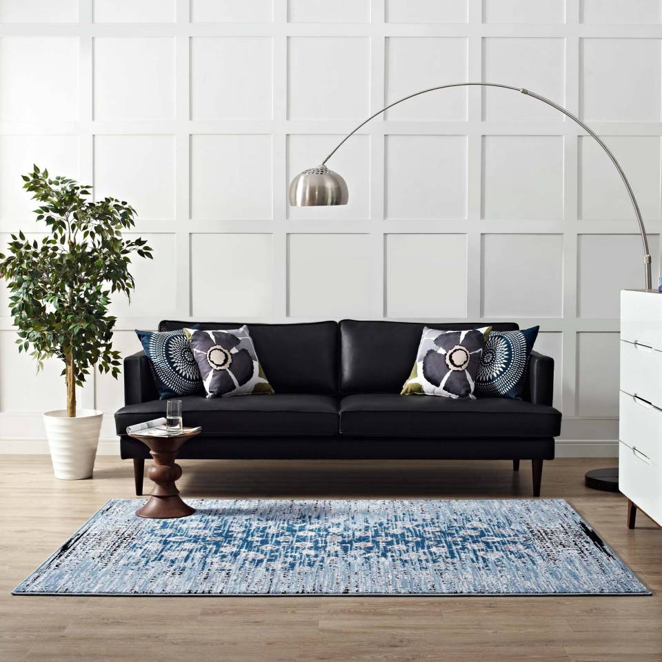 Modway Chiara Distressed Floral Lattice Contemporary 8x10 Area Rug | Rugs | 