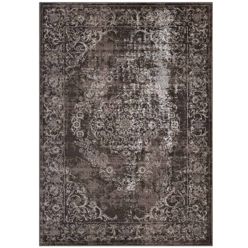 Modway Gamela Rustic Vintage Ornate Floral Medallion 8x10 Area Rug | Rugs | 