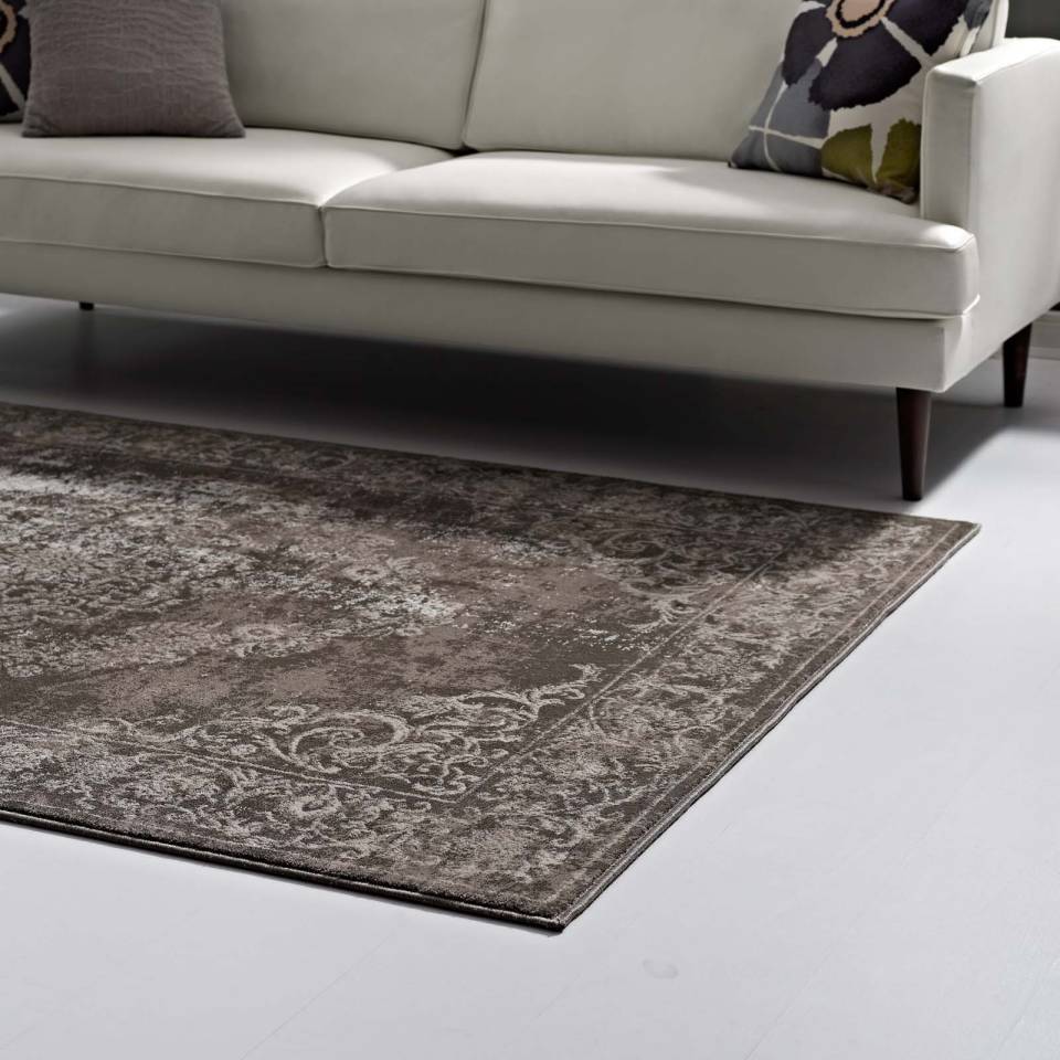 Modway Gamela Rustic Vintage Ornate Floral Medallion 8x10 Area Rug | Rugs | 