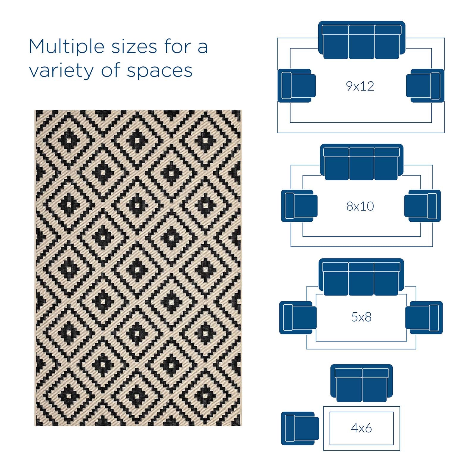 Perplex Geometric Diamond Trellis 9x12 Indoor and Outdoor Area Rug By Modway | Rugs | Modishstore-5