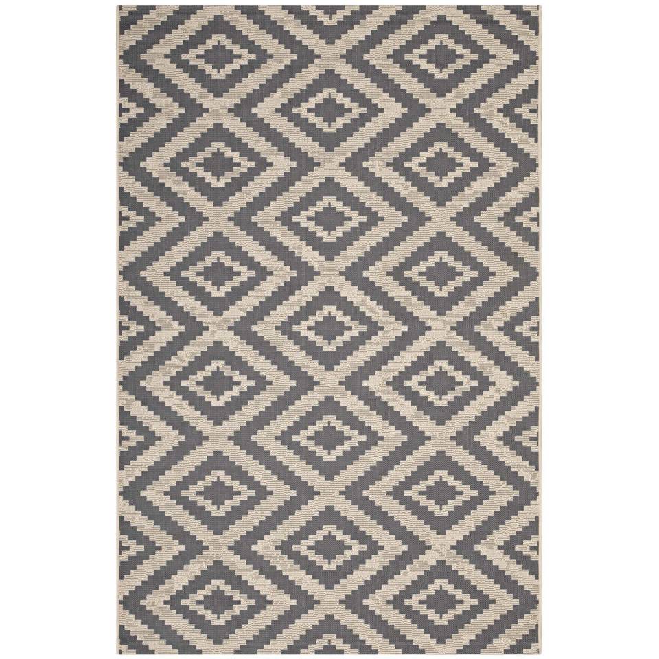 Modway Jagged Geometric Diamond Trellis 8x10 Indoor and Outdoor Area Rug | Rugs | 
