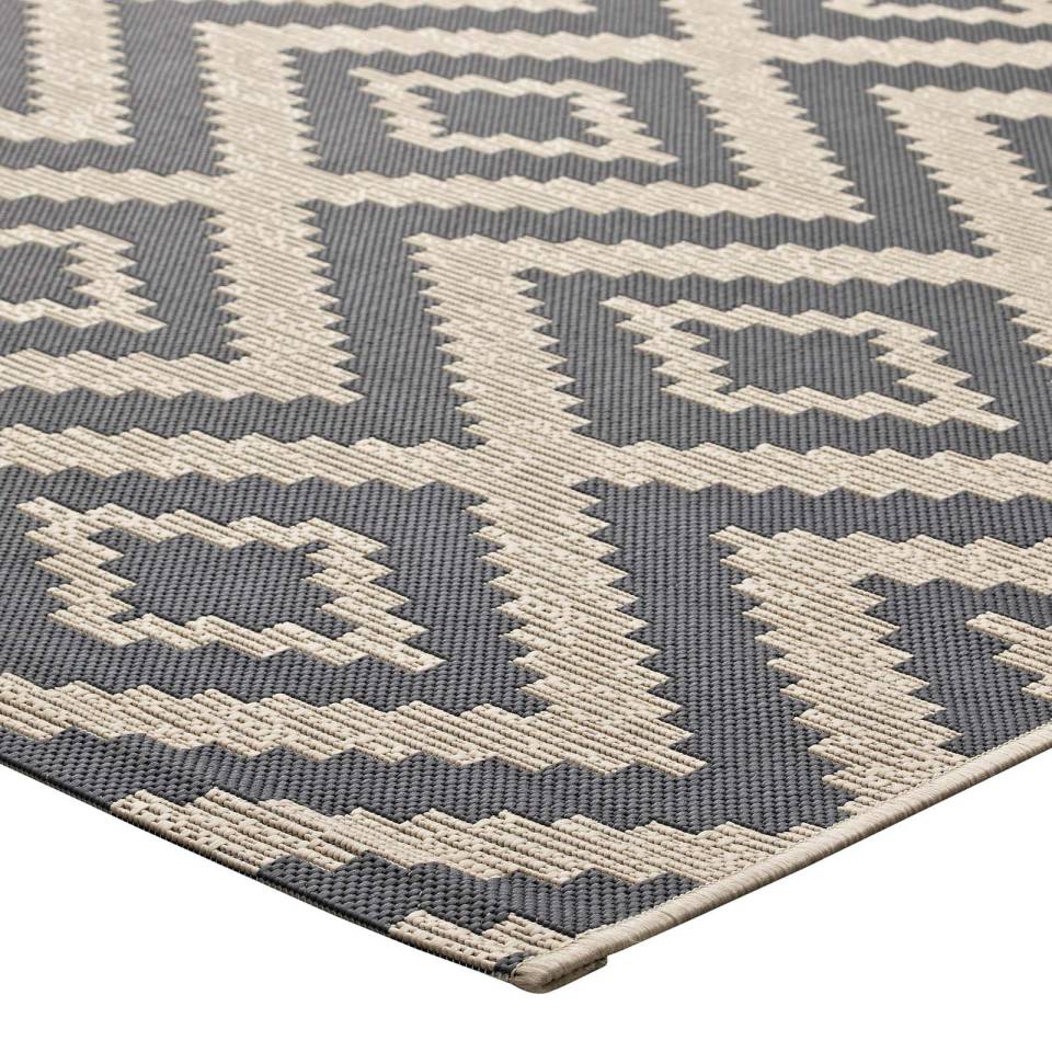 Modway Jagged Geometric Diamond Trellis 8x10 Indoor and Outdoor Area Rug | Rugs | 