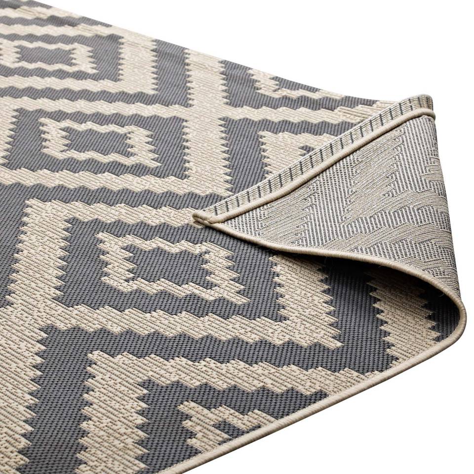 Modway Jagged Geometric Diamond Trellis 8x10 Indoor and Outdoor Area Rug | Rugs | 